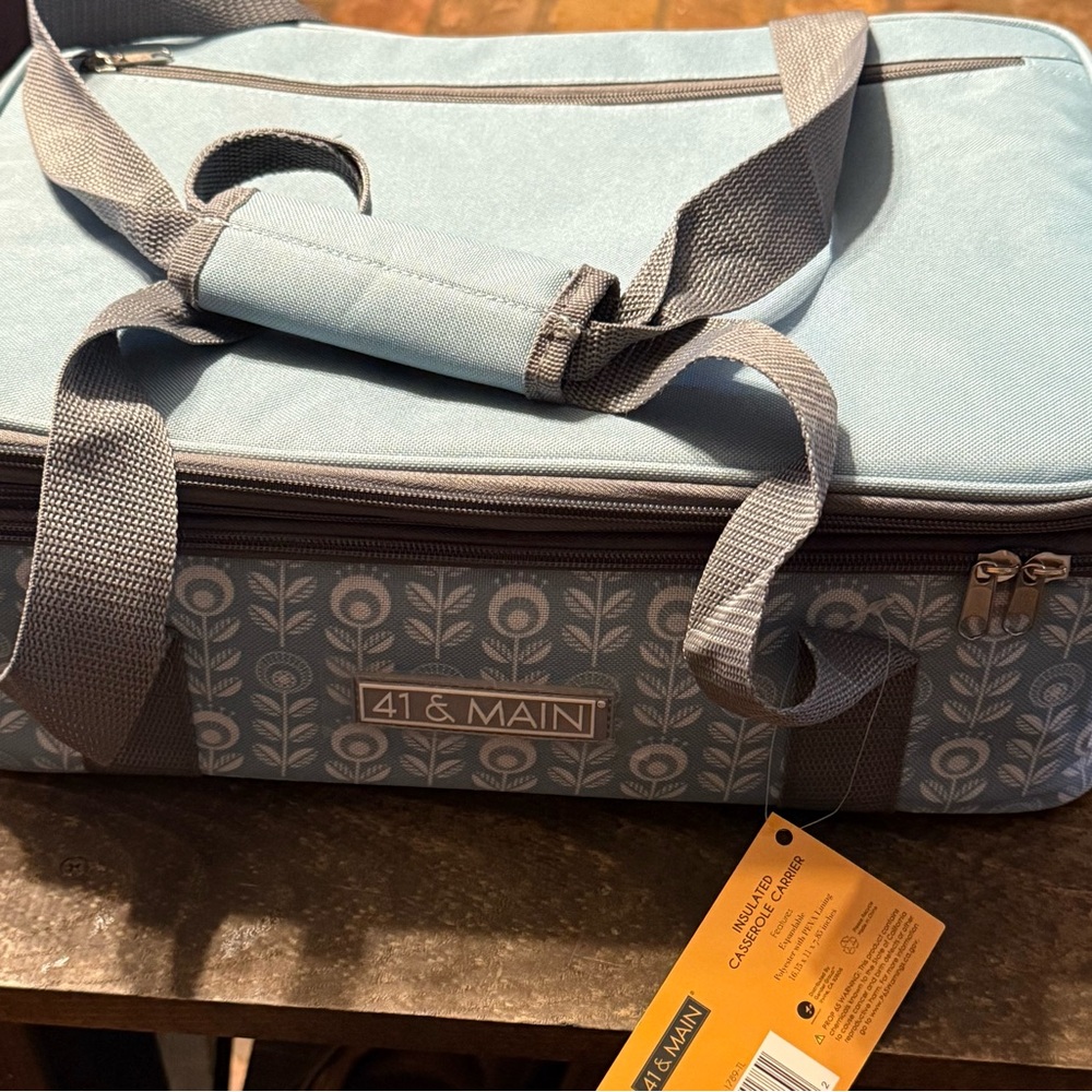 Blue and Gray Insulated Bag
